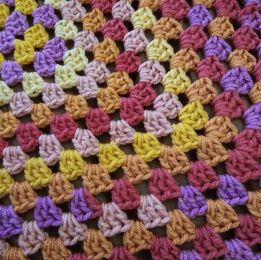 NWT Handmade Crochet Blanket (Multi Color)